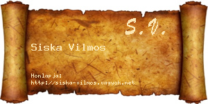 Siska Vilmos névjegykártya